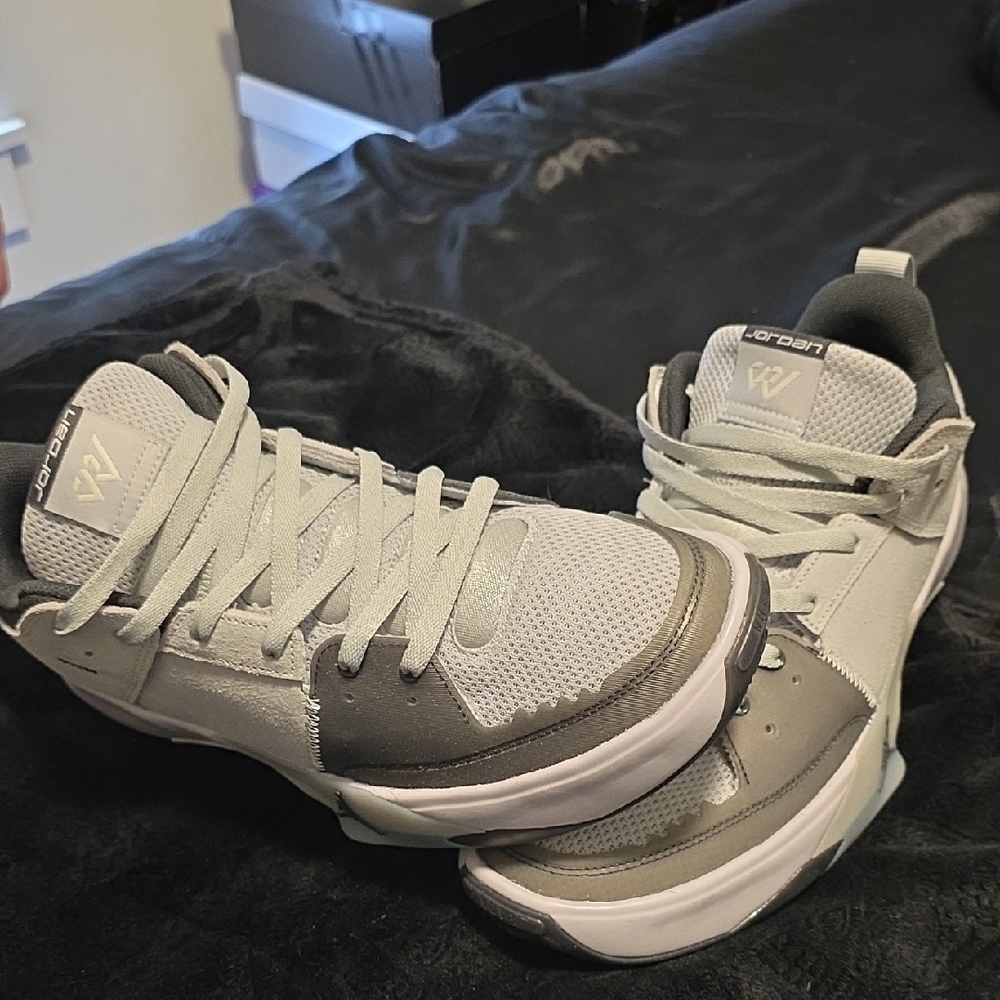 Russell Westbrook Jordan Gray Athletic Sneakers with Subtle Logo